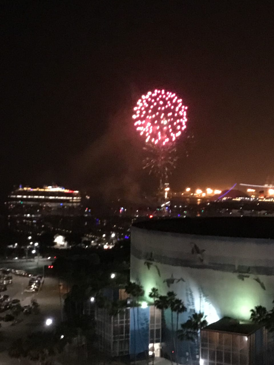 4th of July Fireworks as seen from balcony of condo