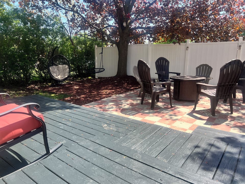 Outdoor deck and firepit