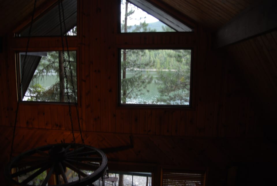 view of the lake from outside the upstairs bedrooms