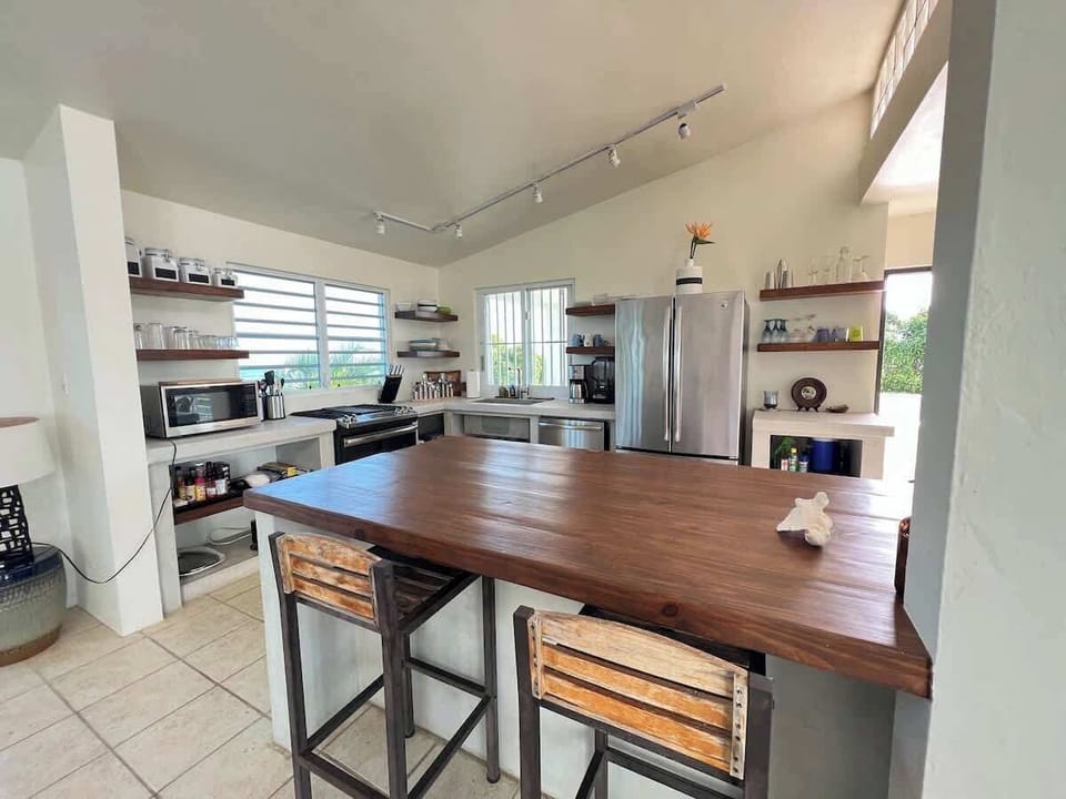 Kitchen and island