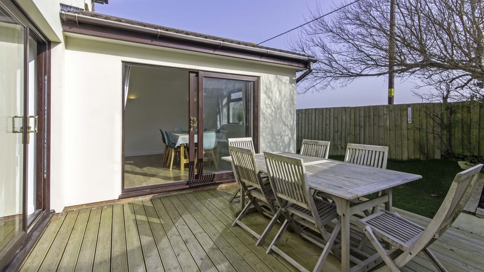 Decking area BBQ wine evenings Croyde
