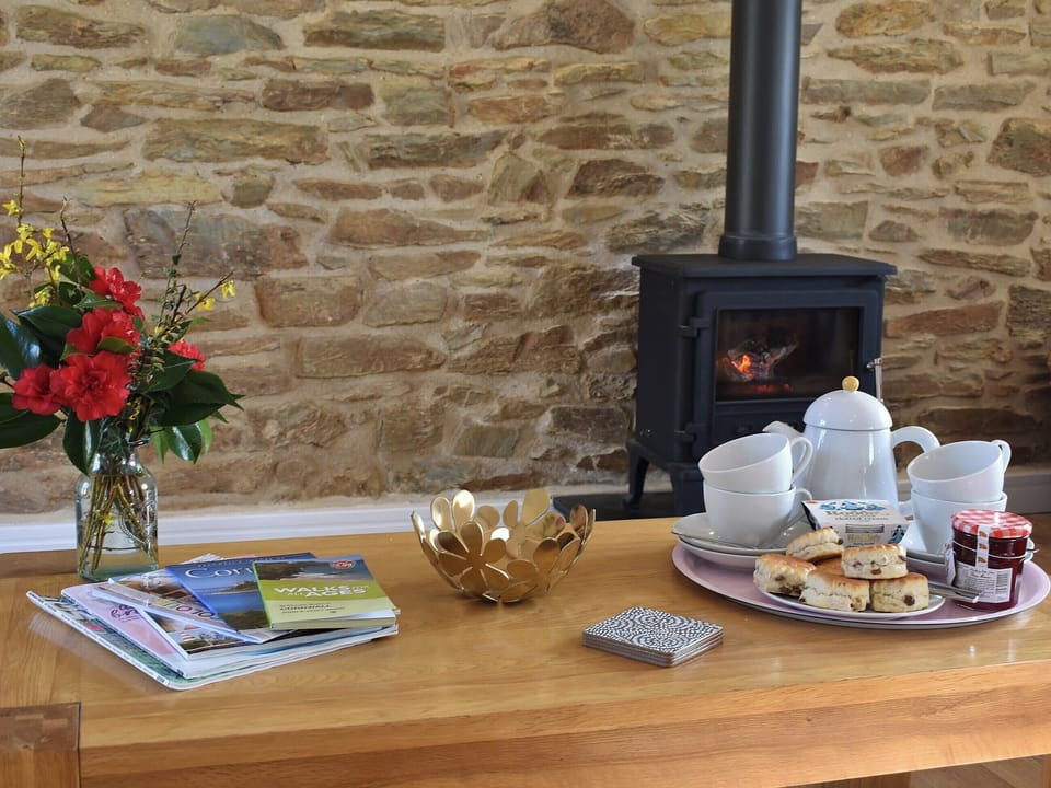 Relax in front of the warming log burner | Bull Pen - Morwenna Barns, Mount Hawke, near St Agnes