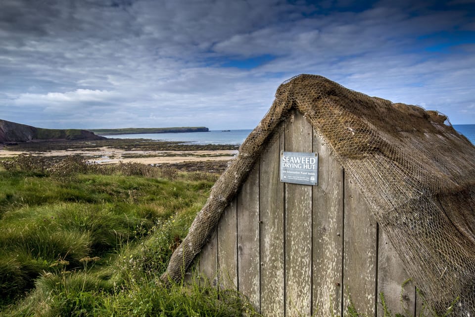 Visit the old thatched seaweed hut at Freshwater West (used as a film location)