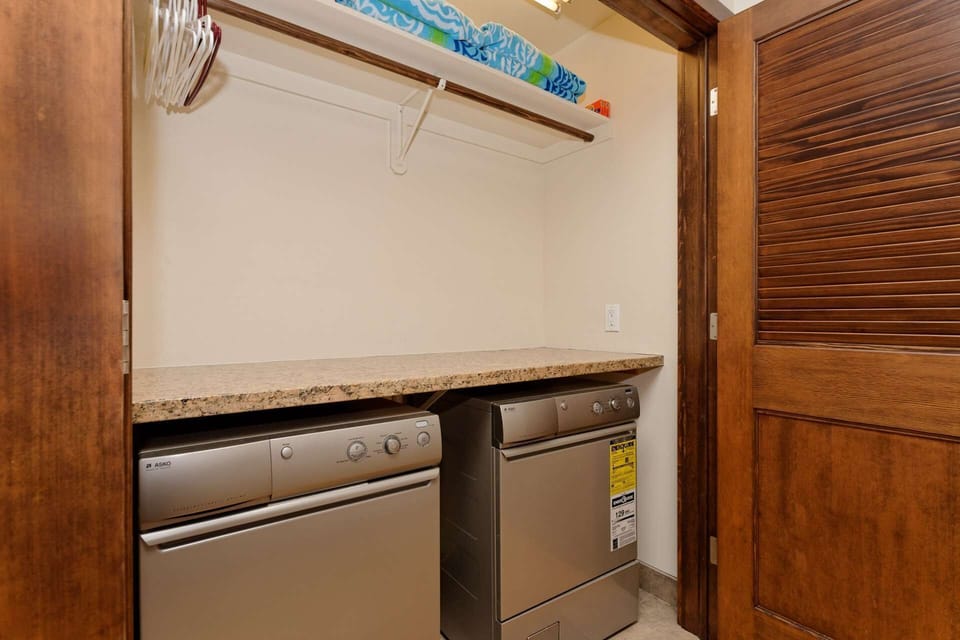 The convenient laundry area makes it easy to pack light when traveling!