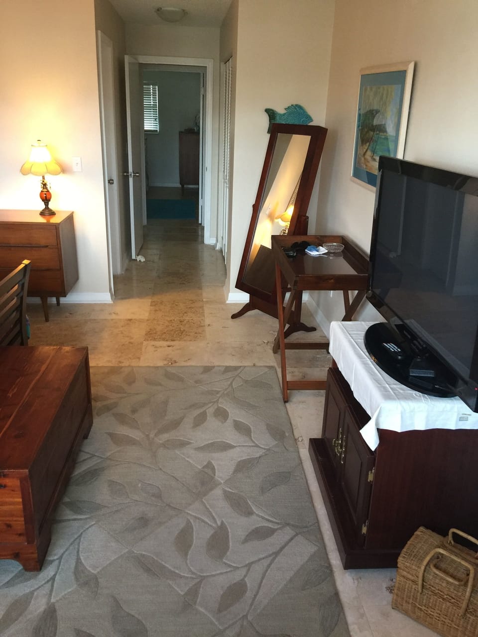 50" TV in the master bedroom with cable TV.