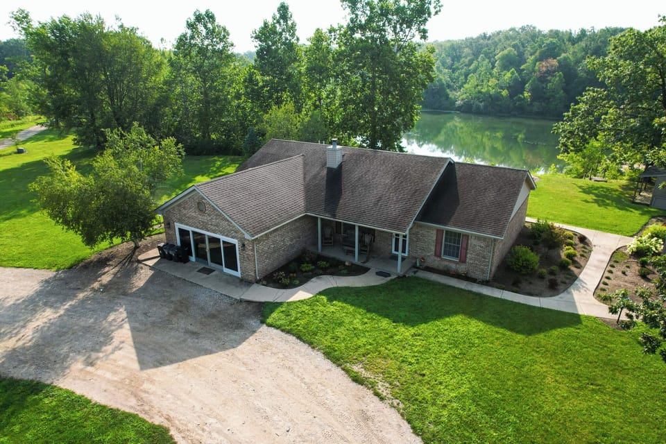 Ariel View of Pond House and Quarry Pond