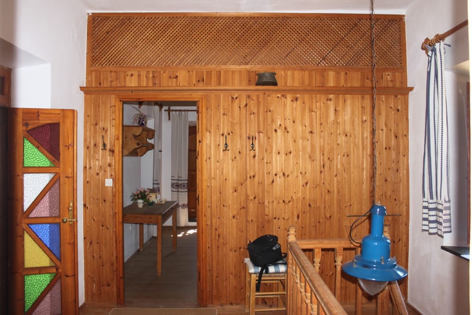 Upstairs landing looking towards one bedroom.  Other bedroom to left.