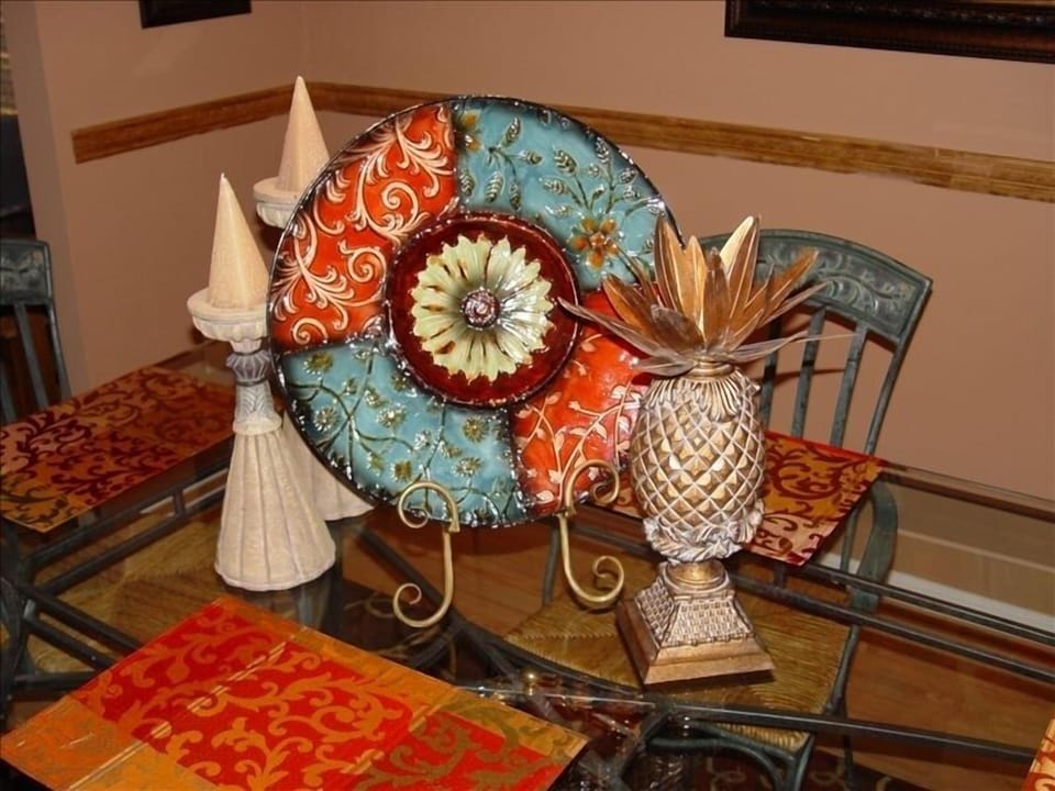 Colorful dining room centerpiece.