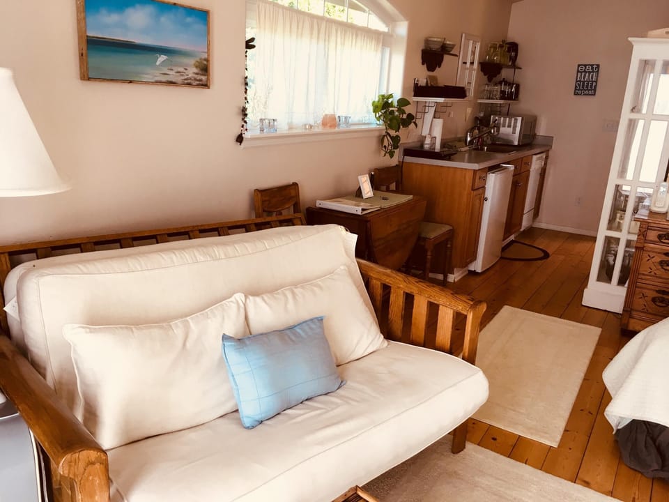 Living area in summer blue