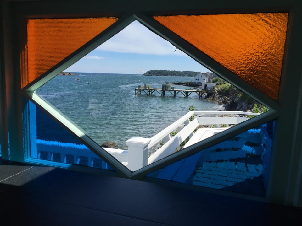 View from stained glass window