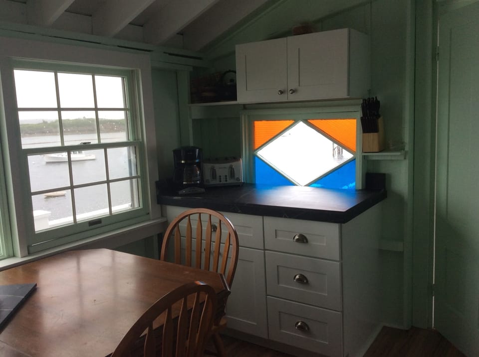 Stained glass window in the kitchen