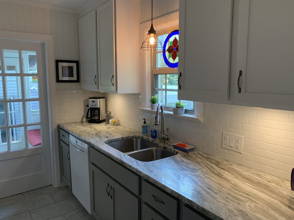 North window over the kitchen sink