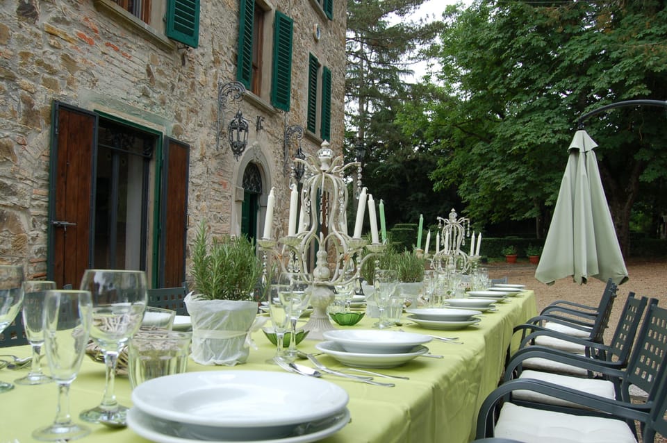 Outdoor banquet area