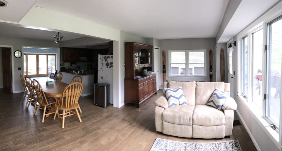 Front door and living room. 