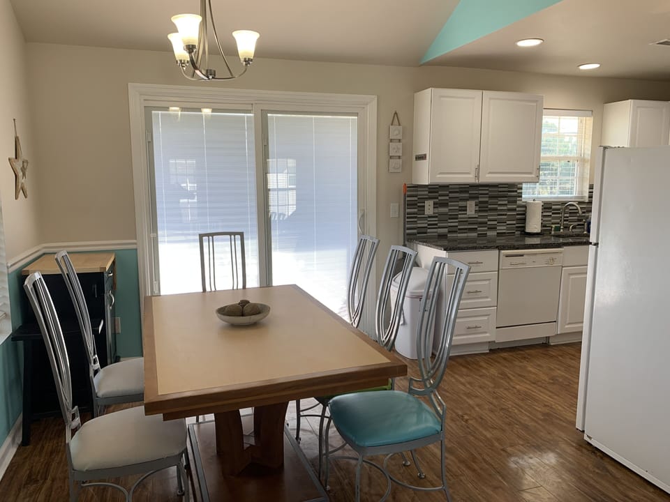 Dining room and slider to deck
