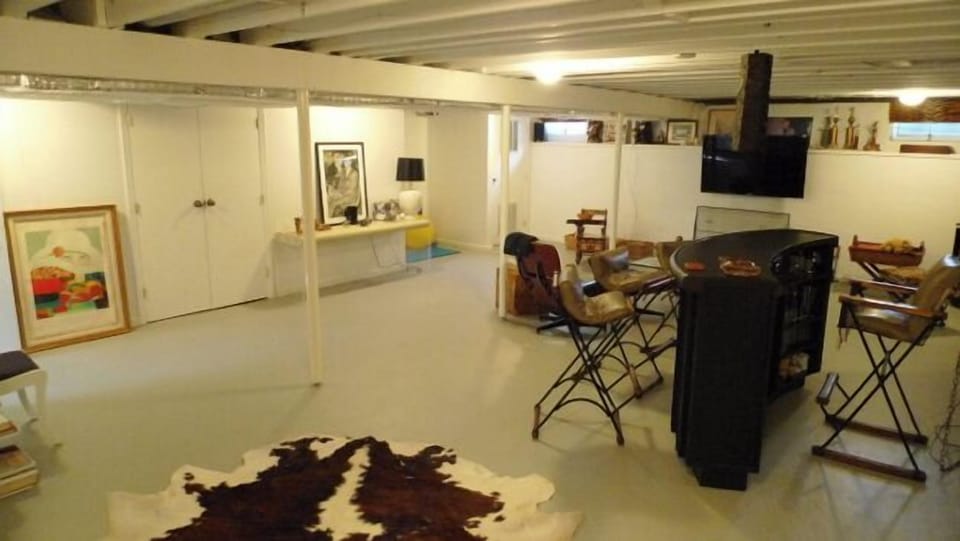 rec room in lower level and laundry room