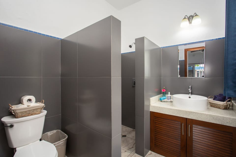 Large bathrooms with walk-in showers.