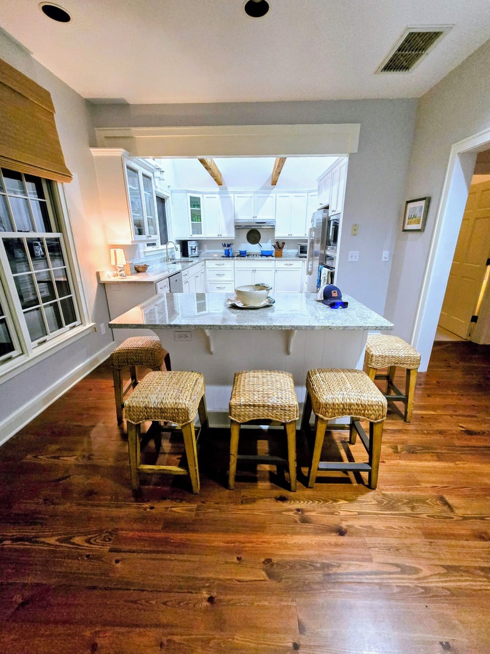 Kitchen and island seating