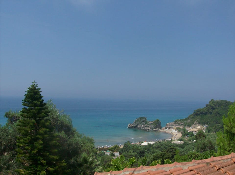 Panoramic view of Pelekas beach (Kontogialos Beach) and sea