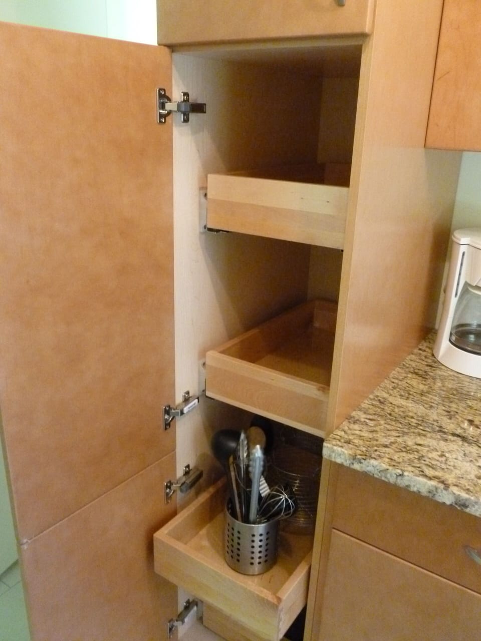 Stay awhile! There's plenty of room for groceries in the pull-out pantry.