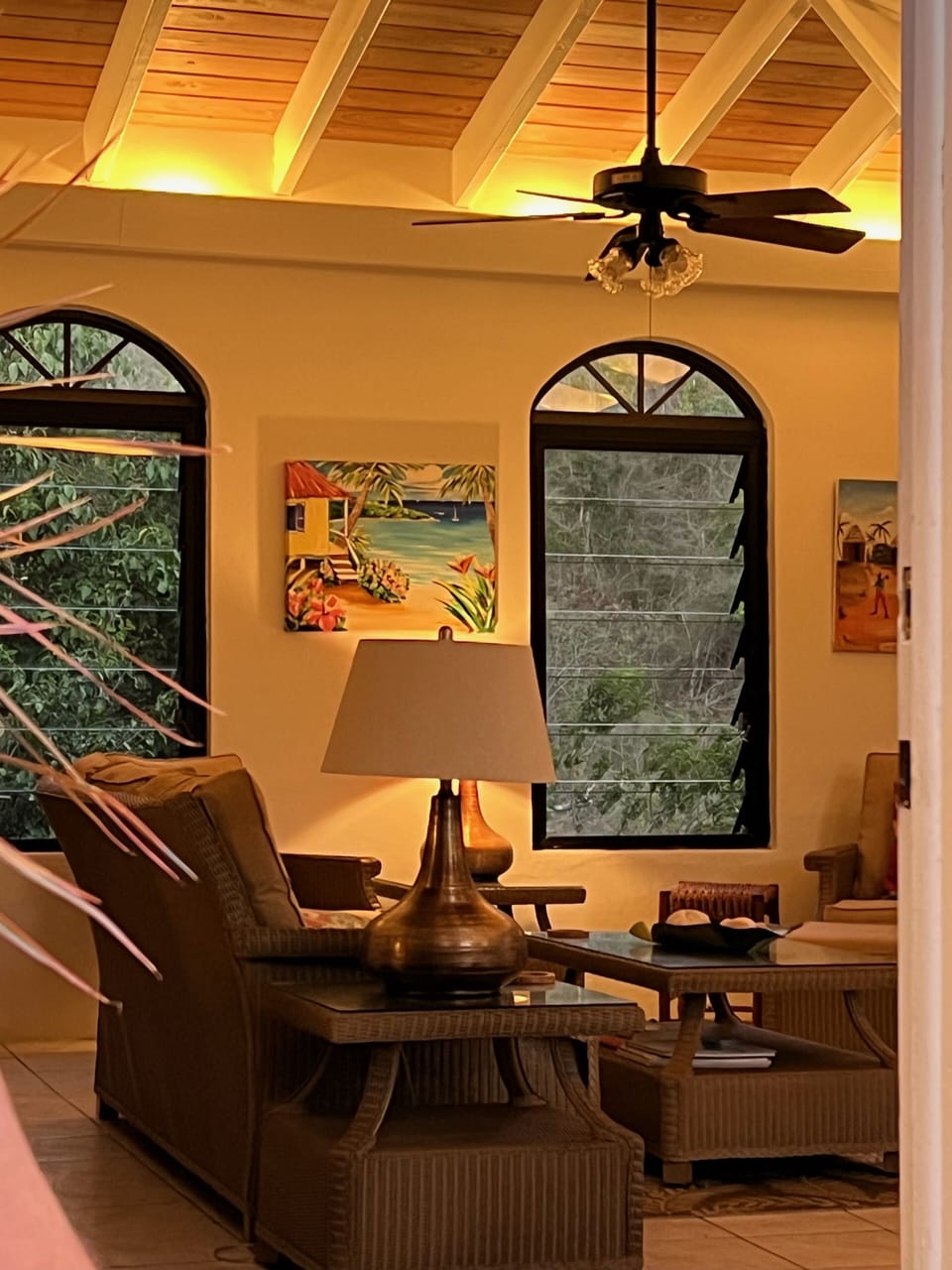 Relaxing ambience in the evening.