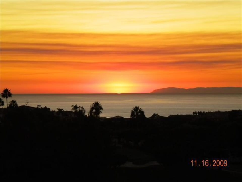 Sunset and Catalina Island view from Master Bedroom Balcony .