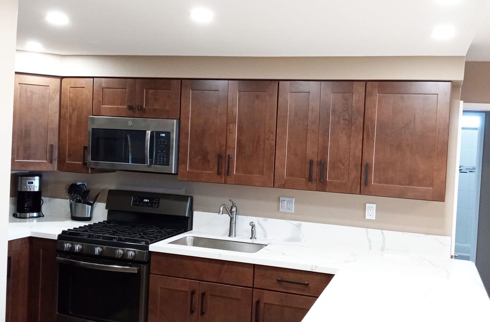 Kitchen stove and microwave
