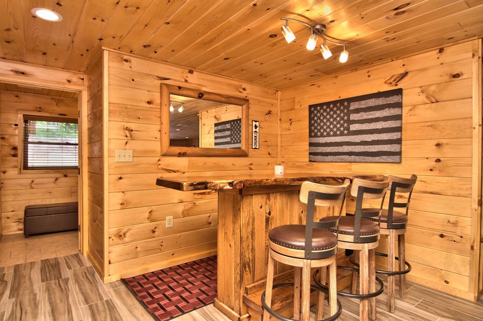 Bar Located In The Gameroom With Seating For Three! Bring The Cocktails!