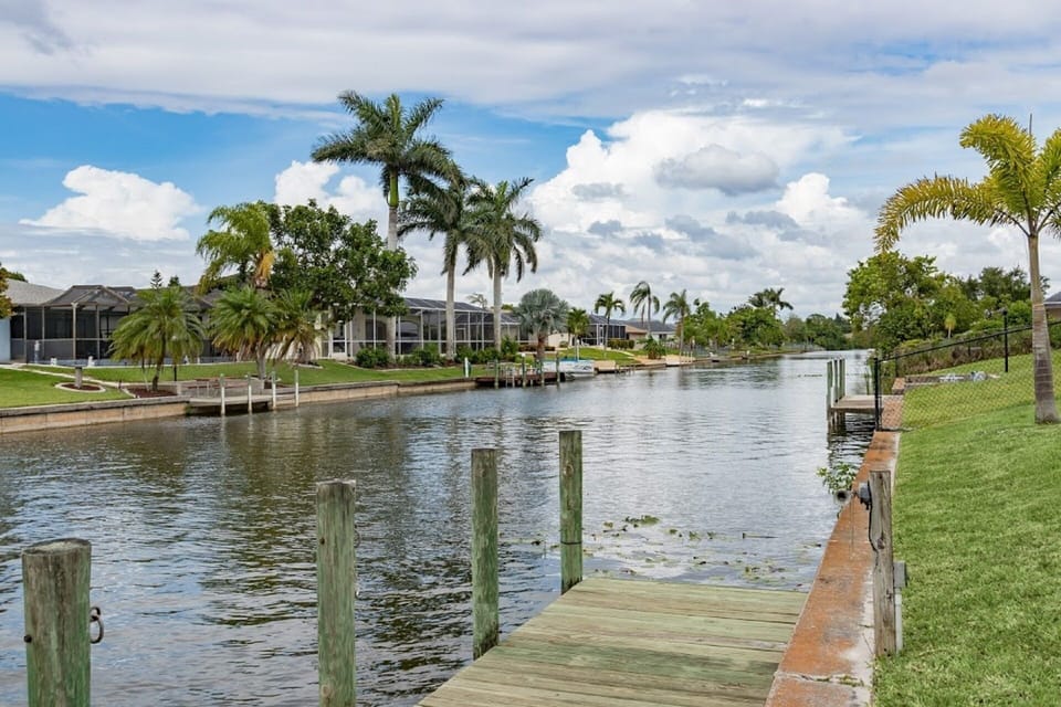 Private dock on fresh water canal view