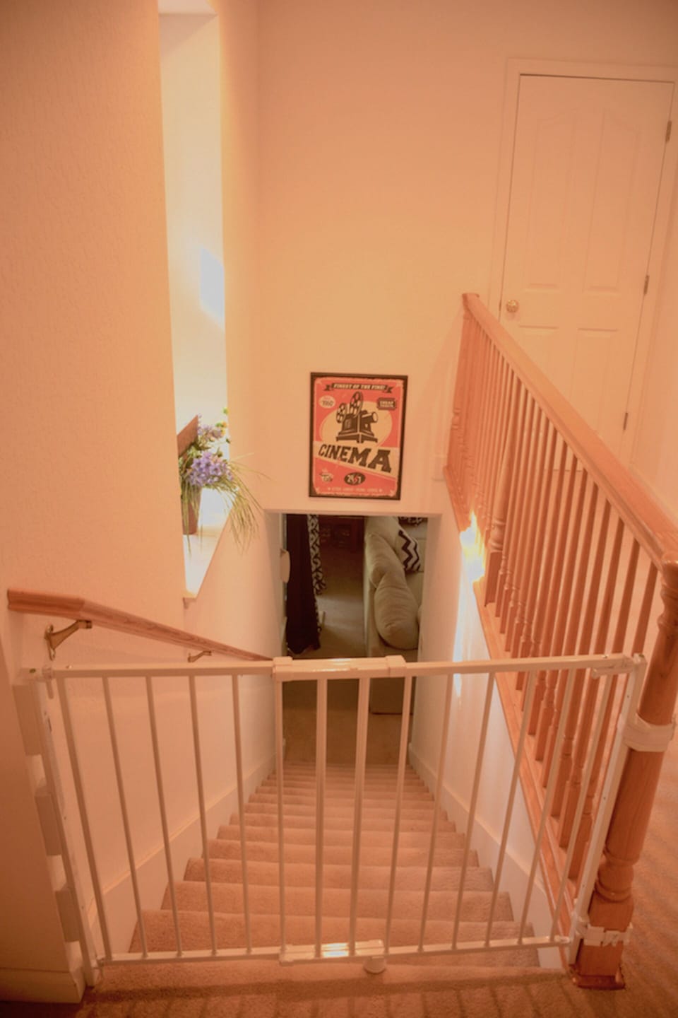 Stairs to the home theater room