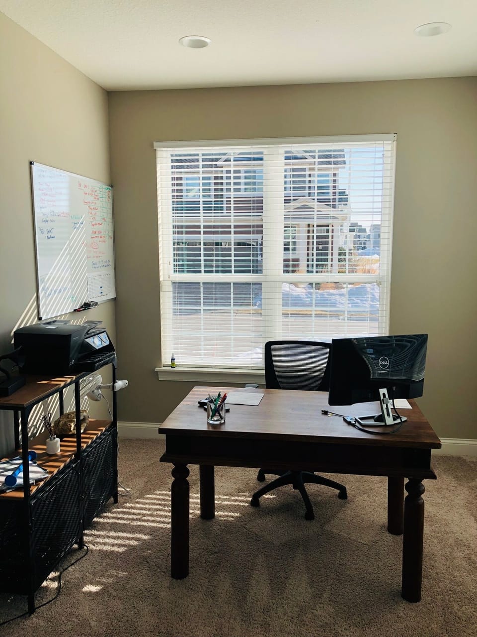 Light and bright home office