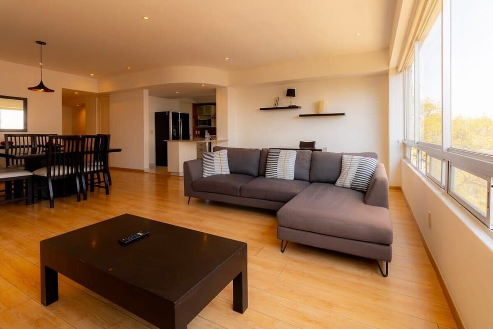 Modern living room, ready for relaxation.


