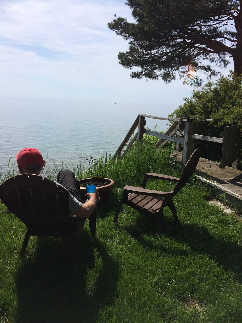 Enjoying the view from the bluff top