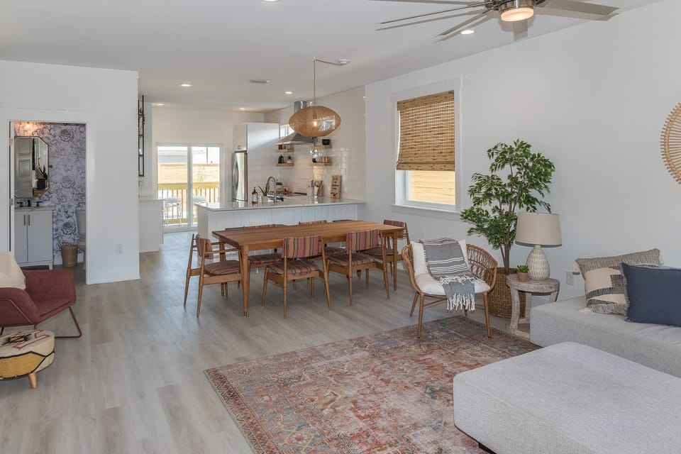 dining and kitchen
