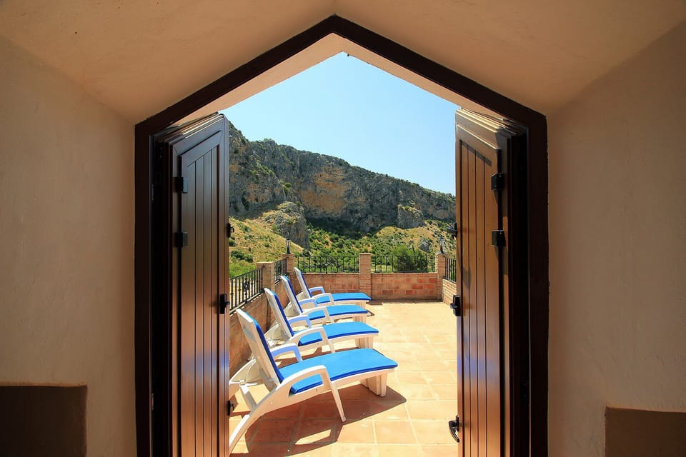 Roof terrace leading from tower 