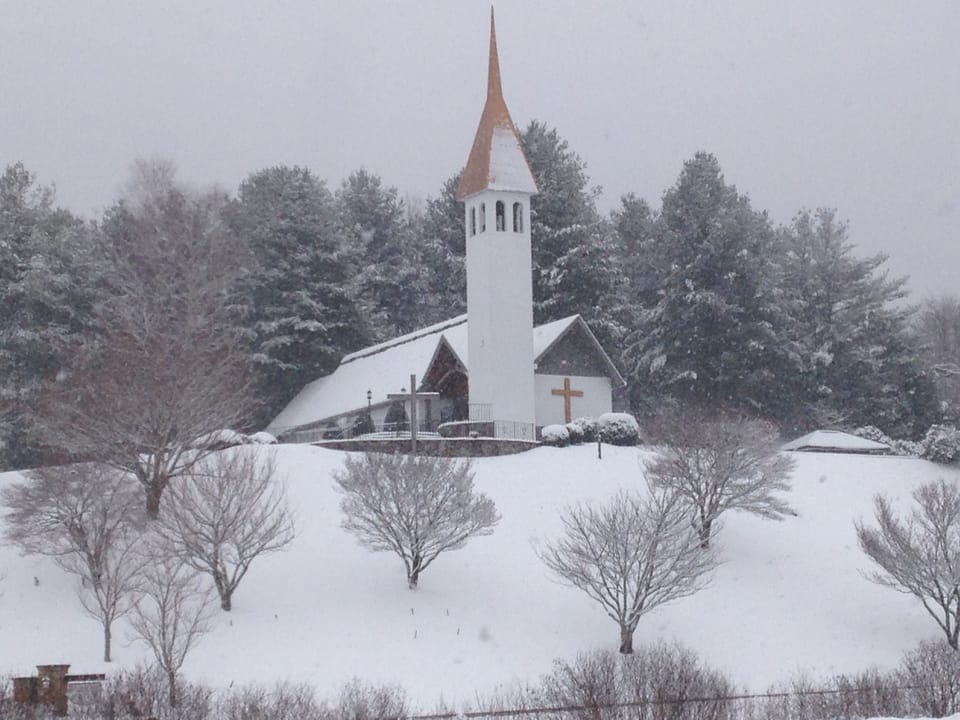 Winter scene of church