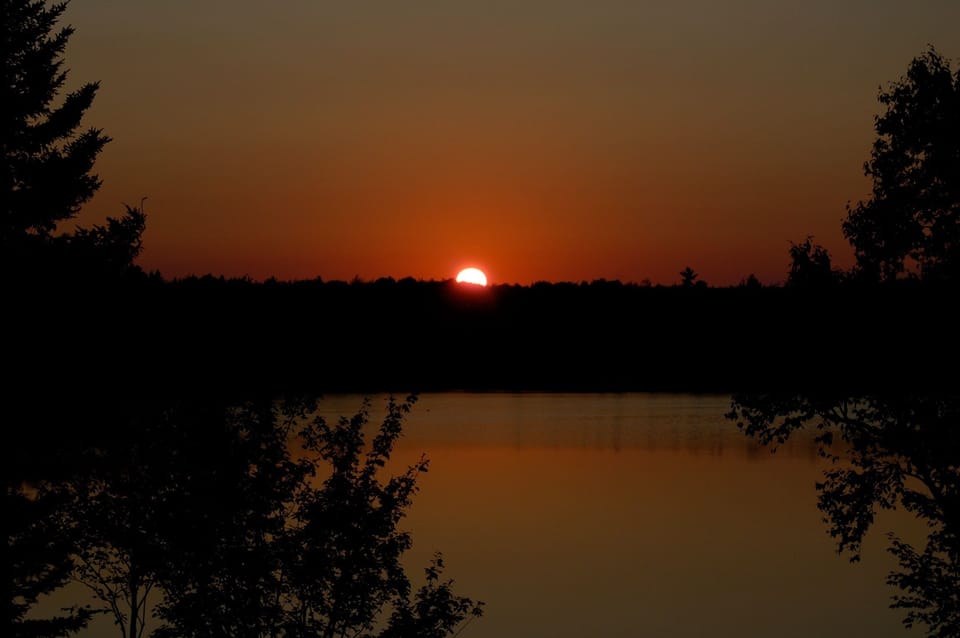 sunset over clearwater lake.