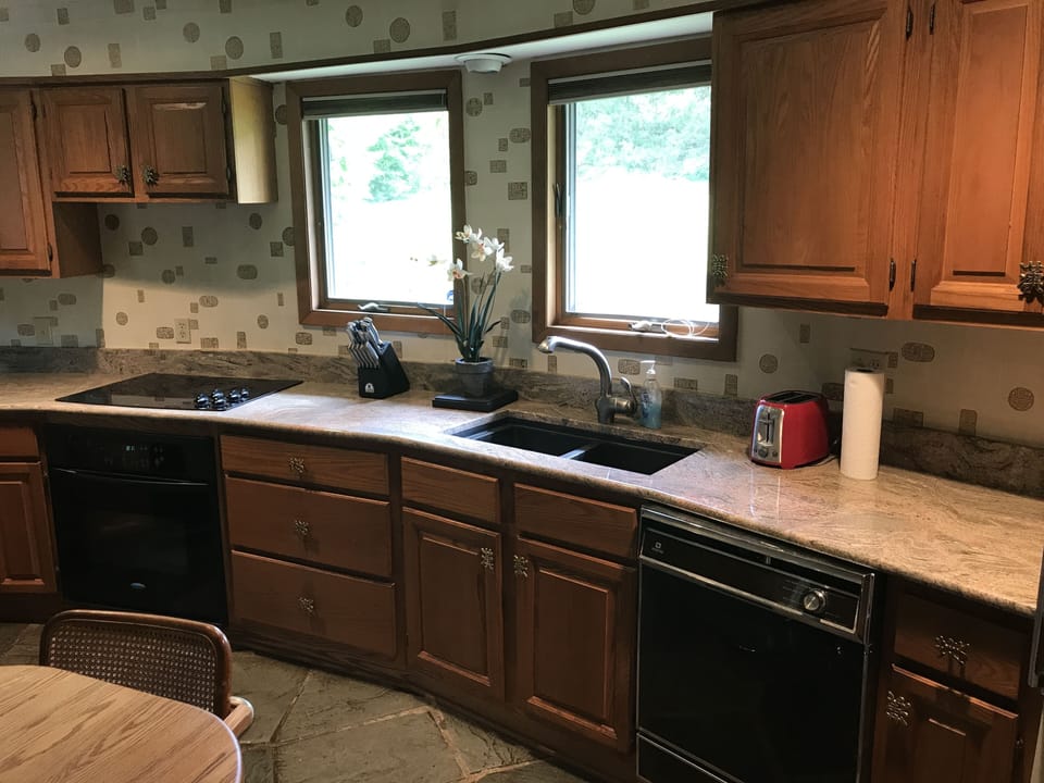 A large, well-appointed kitchen is there to serve your culinary needs