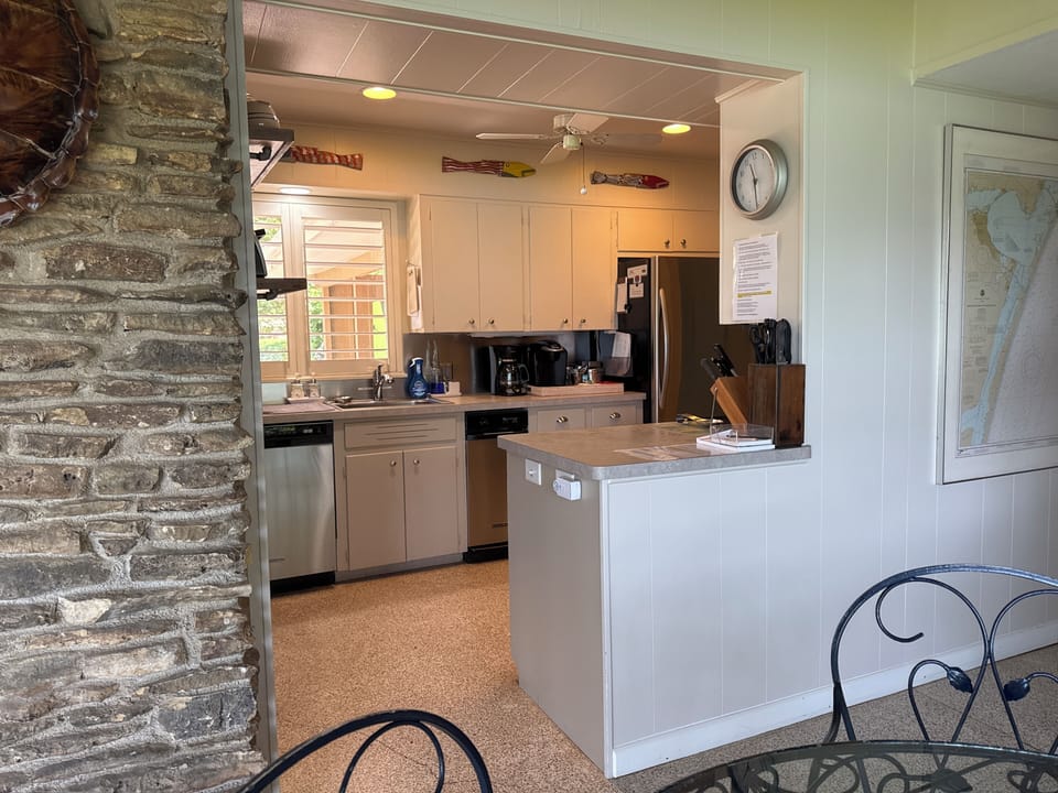Kitchen connected to dining area