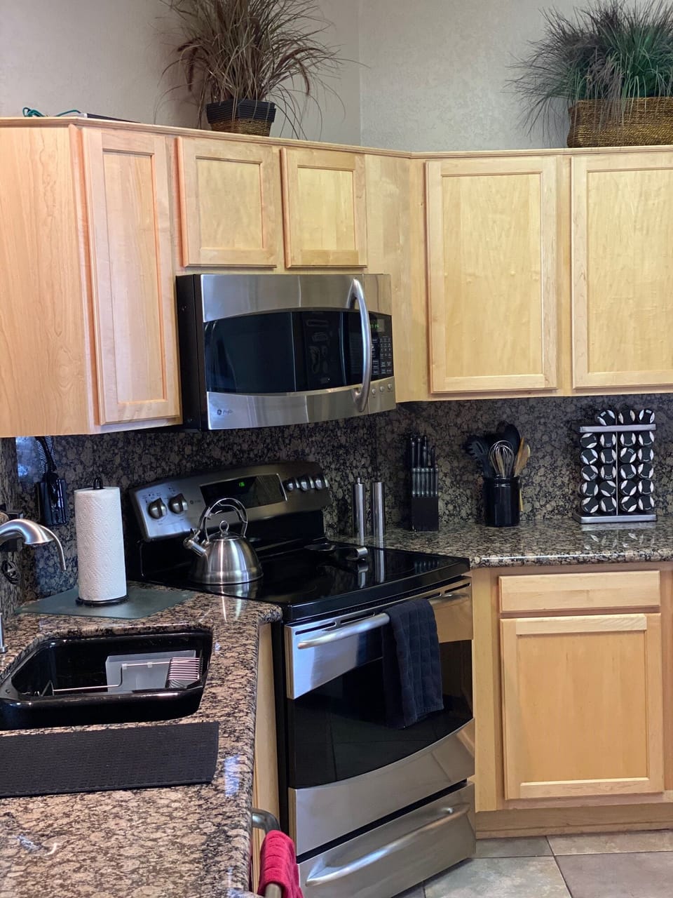 Beautiful custom kitchen with everything you'll need during your stay.