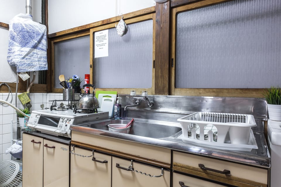 Well-equipped kitchen corner for cooking and cleaning