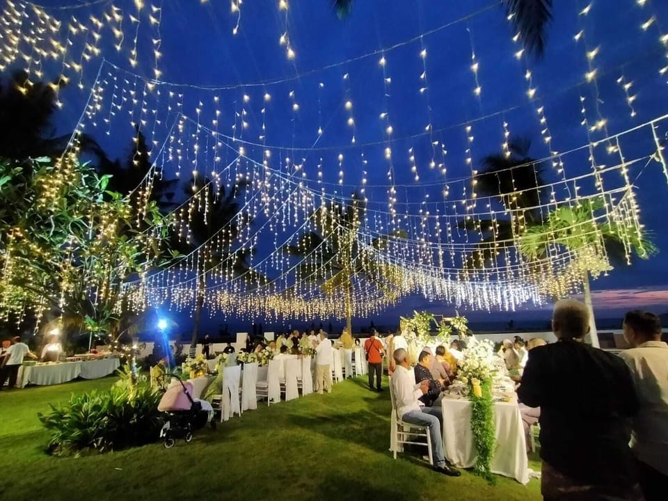 Outdoor banquet area
