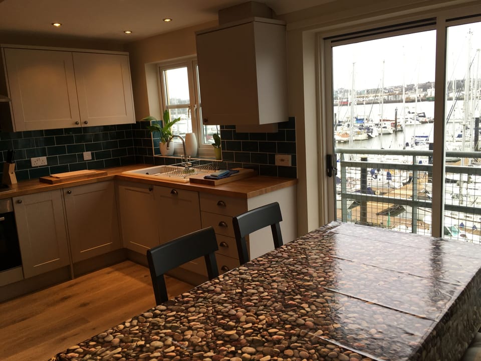 Kitchen on the first floor with Juliet balcony