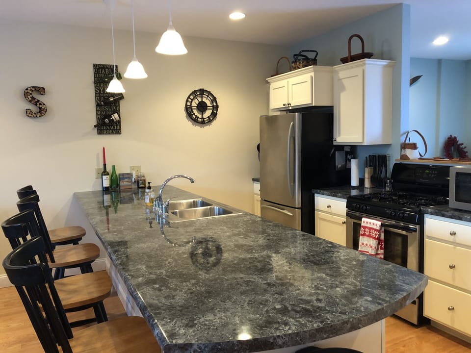 Large kitchen with gas oven