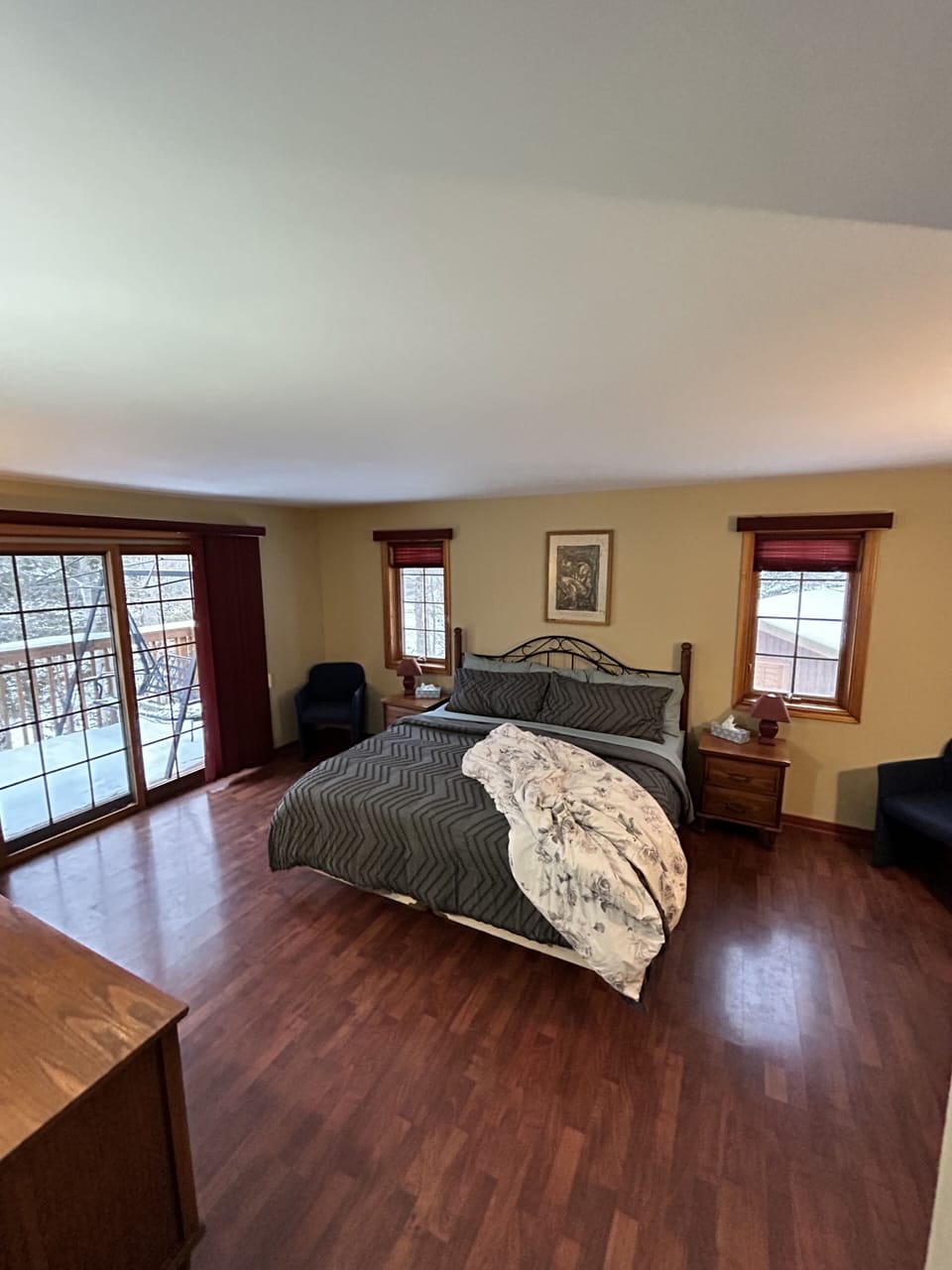Spacious Master Bedroom with Walkout Deck and King Bed