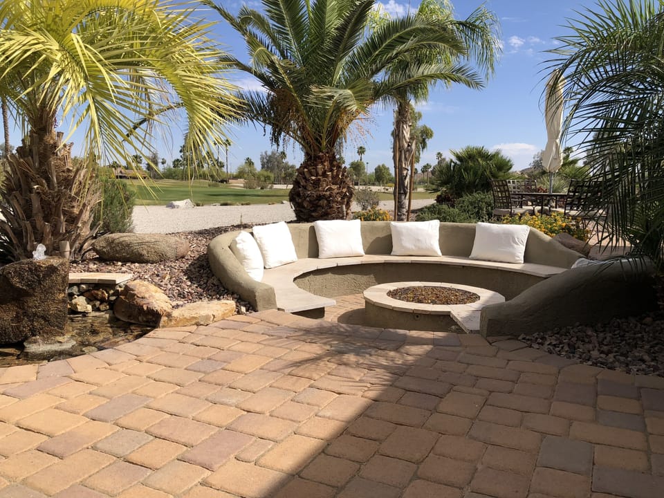 Sunken Fire Pit & Water Feature