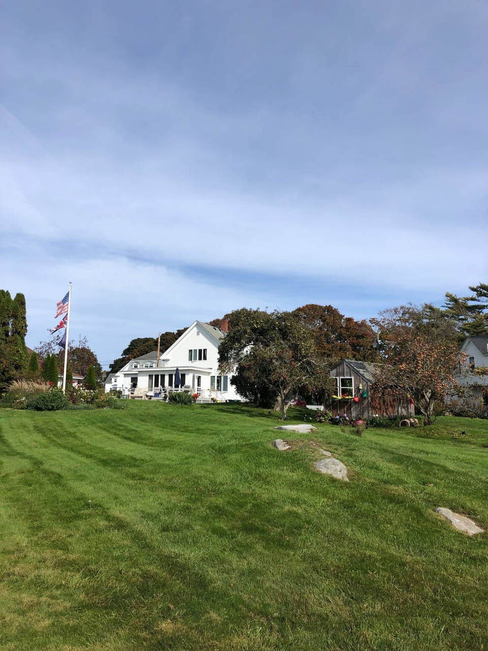 View from the back yard of the house.