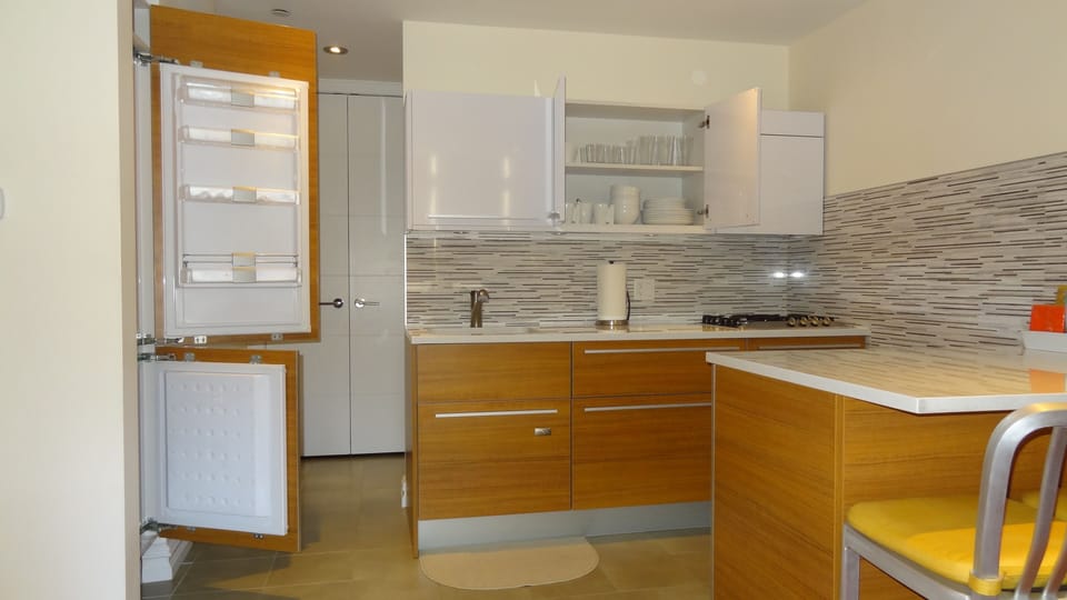Custom Made European Kitchen with Intergrated Refrigerator