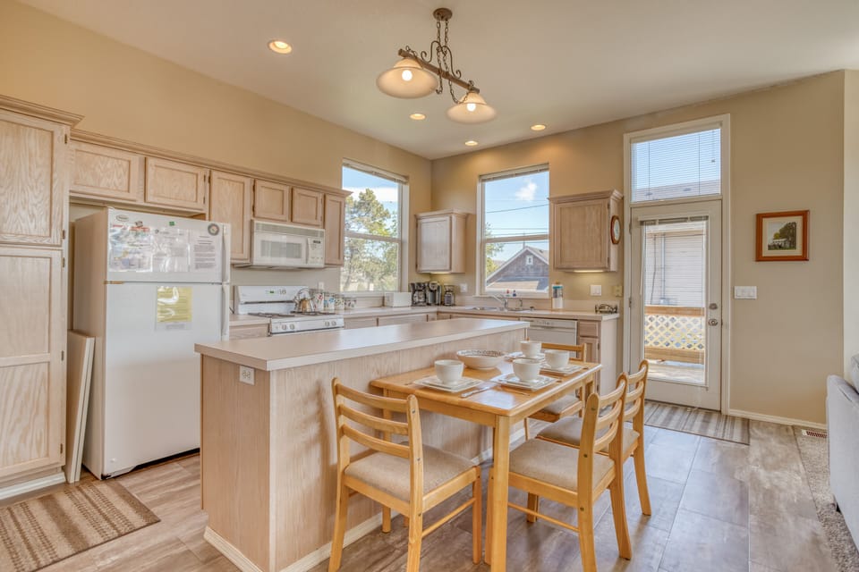 Kitchen with Island and window views