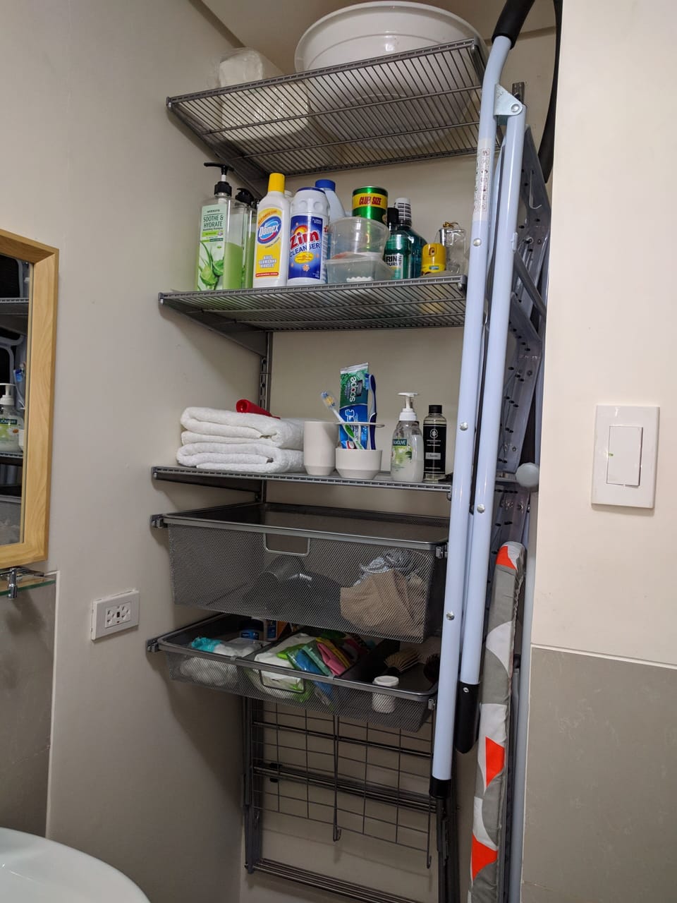 your bathroom essentials are within easy reach.